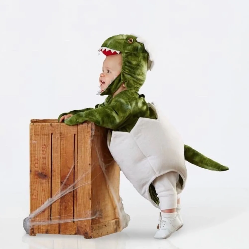 Pottery Barn Kids Green White Dino Egg Baby Costume